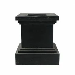 Discount 🤩 MPG 16-1/2 in. Aged Charcoal Square Cast Stone Fiberglass Pedestal Planter 🤩