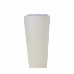 Discount 💯 MPG 30 in. H Composite Tall Tapered Square Planter in Aged White 💯