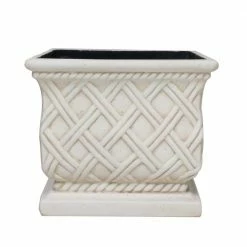 Best deal π MPG 17.75 in. Aged White Cast Stone Square Lattice Planter π₯°