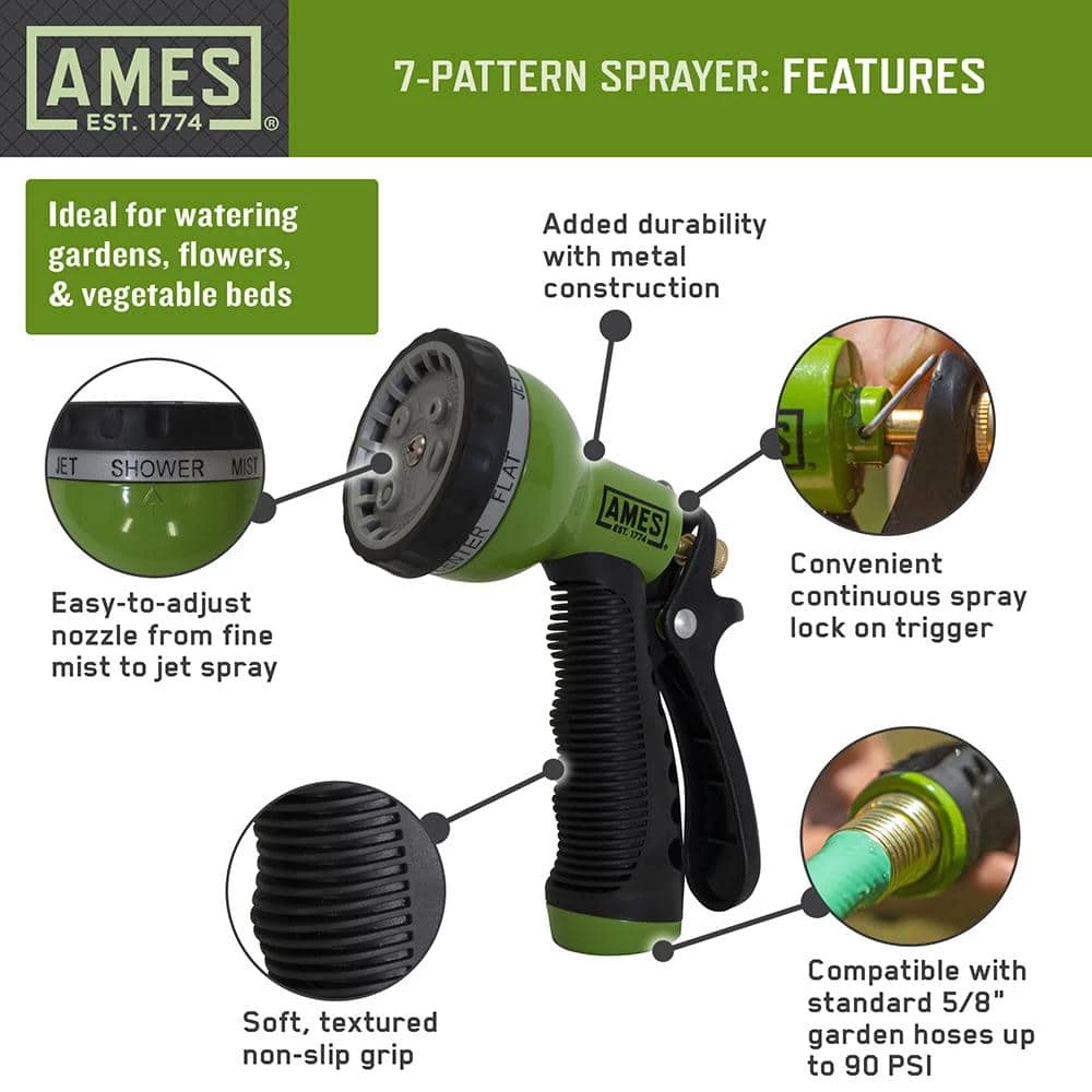 Top 10 🔥 Ames 7-Pattern Garden Hose Nozzle Sprayer 😍 - Image 10