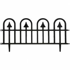 Buy 𧨠Emsco Estate Series 24 in. x 15 in. Plastic Colonial Wrought-Iron Style Border Garden Fencing, 10 ft. Included π€©