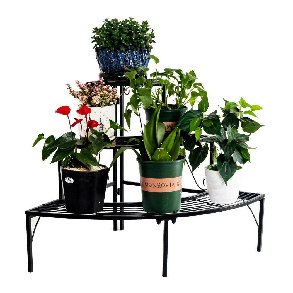 Coupon 👏 TIRAMISUBEST 32.28 in. L x 23.23 in. W x 23.62 in. H Indoor/Outdoor Black Steel Plant Stand (3-Tier) 👍 - Image 4