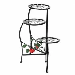 Outlet 🥰 TIRAMISUBEST 10.62 in. L x 7.8 in. W x 20.86 in. H Indoor/Outdoor Black Metal Plant Stand (3-Tier) 🎉