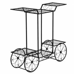 Buy ✨ TIRAMISUBEST 31 in. L x 10 in. W x 29.7 in. H Indoor/Outdoor Black Metal Plant Stand (6-Tier) 💯