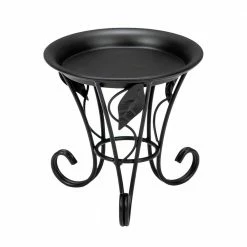 New 🤩 TIRAMISUBEST 5.12 in. x 5.12 in. x 5.12 in. Indoor/Outdoor Black Metal Flower Pot Holder Plant Stand 💯