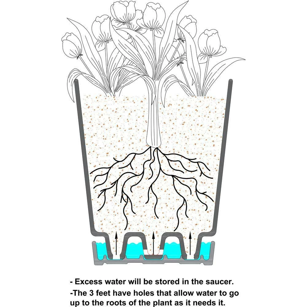 Brand new โ MPG 8.75 in. Dia. Blue and White Vine Pattern Melamine Pot with In-Line Saucer ๐งจ - Image 2