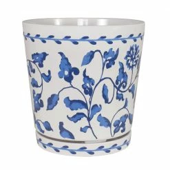 Brand new ⌛ MPG 8.75 in. Dia. Blue and White Vine Pattern Melamine Pot with In-Line Saucer 🧨