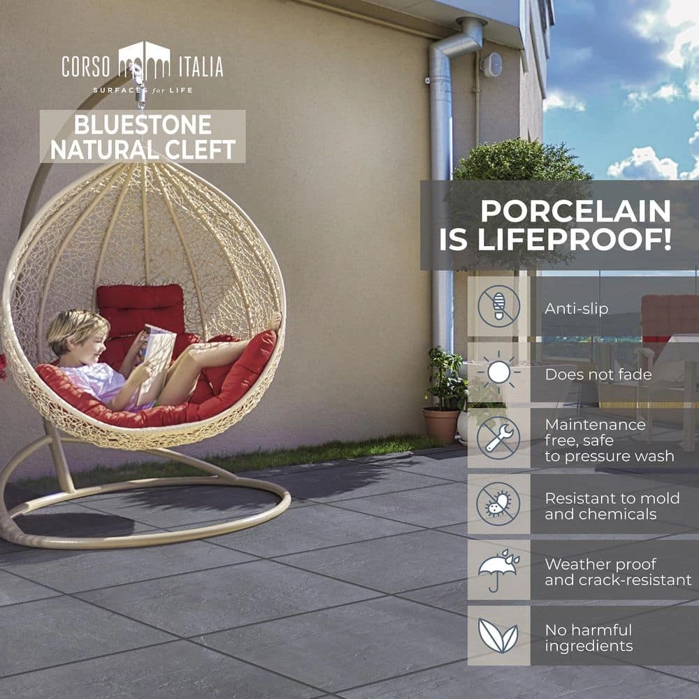 Budget ๐ Corso Italia Bluestone Natural Cleft 8 in. x 8 in. x 0.75 in. Porcelain Paver Sample โ๏ธ - Image 6