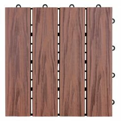 Cheap 🛒 Emsco 1 ft. x 1 ft. Composite Floor and Decking Tile in Brown (12-Pack) 🤩