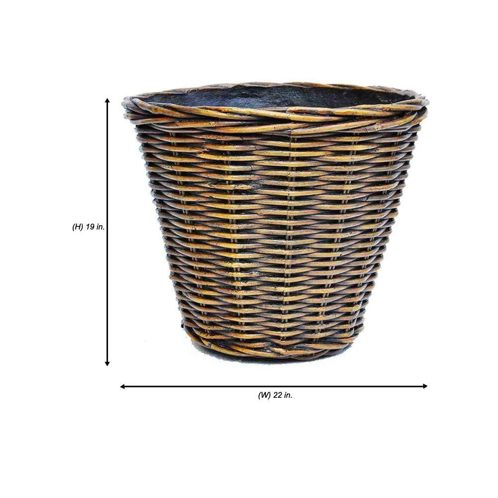 Budget ✨ MPG 22 in. Dia Wicker Composite Woven Look Pot 😉 - Image 3