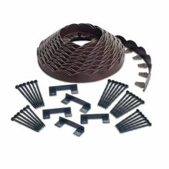 Deals ✔️ ProFlex 2 in. x 100 ft. Brown Polyethylene Scalloped Woodgrain No-Dig Edging Kit ✔️