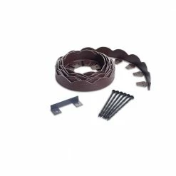 Budget 👍 ProFlex 20 ft. Brown Scalloped Woodgrain Plastic No-Dig Edging Kit 🎉