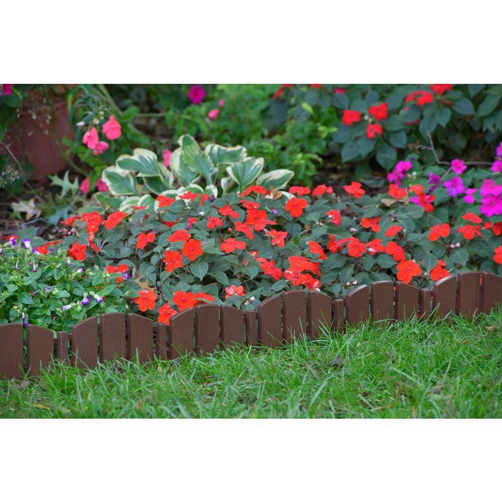 New ❤️ ProFlex 60 ft. x 4.5 in. Brown Decorative Adirondack No-Dig Plastic Landscape Edging Kit ⭐ - Image 4
