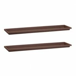 Wholesale ✔️ THE HC COMPANIES Farmhouse Venetian 18 in. Plastic Flower Box Saucer, Brown (2-Pack) 🎁