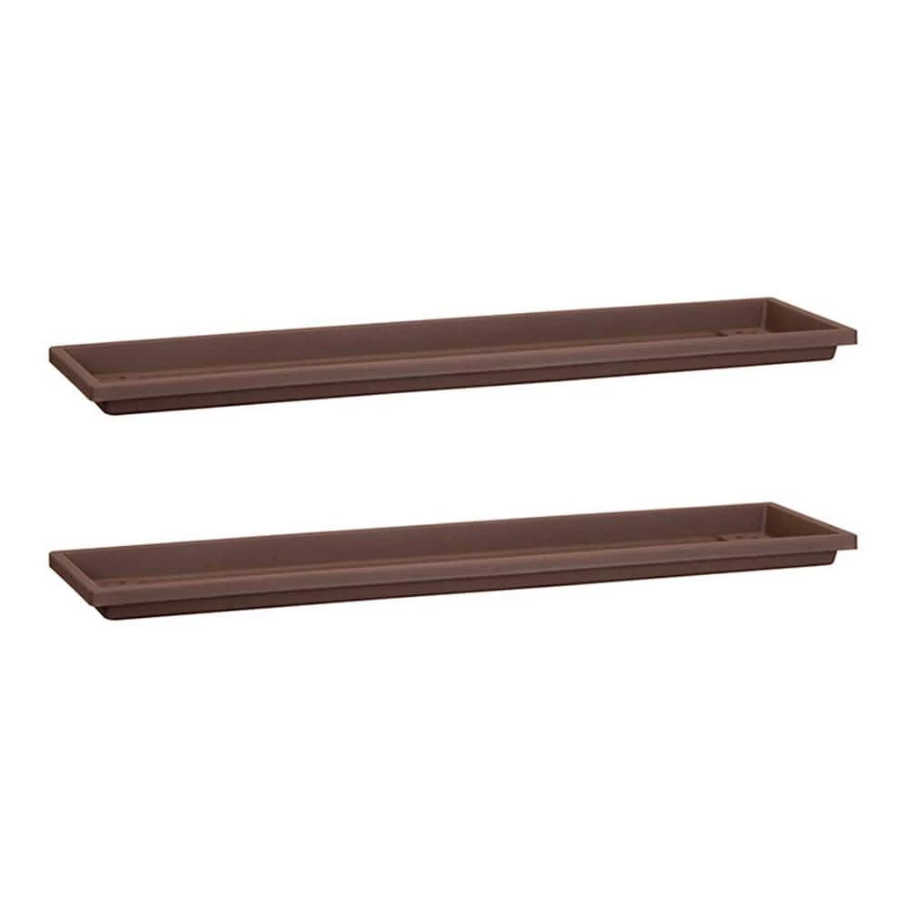 Wholesale ✔️ THE HC COMPANIES Farmhouse Venetian 18 in. Plastic Flower Box Saucer, Brown (2-Pack) 🎁