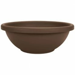 Flash Sale 💯 THE HC COMPANIES 14 in. Brown Classic Plastic Garden Round Bowl Planter Pot 💯