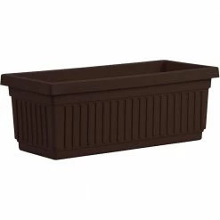 Outlet β THEΒ HC COMPANIES 28.7 in. Chocolate Fluted Plastic Venetian Flower Box β