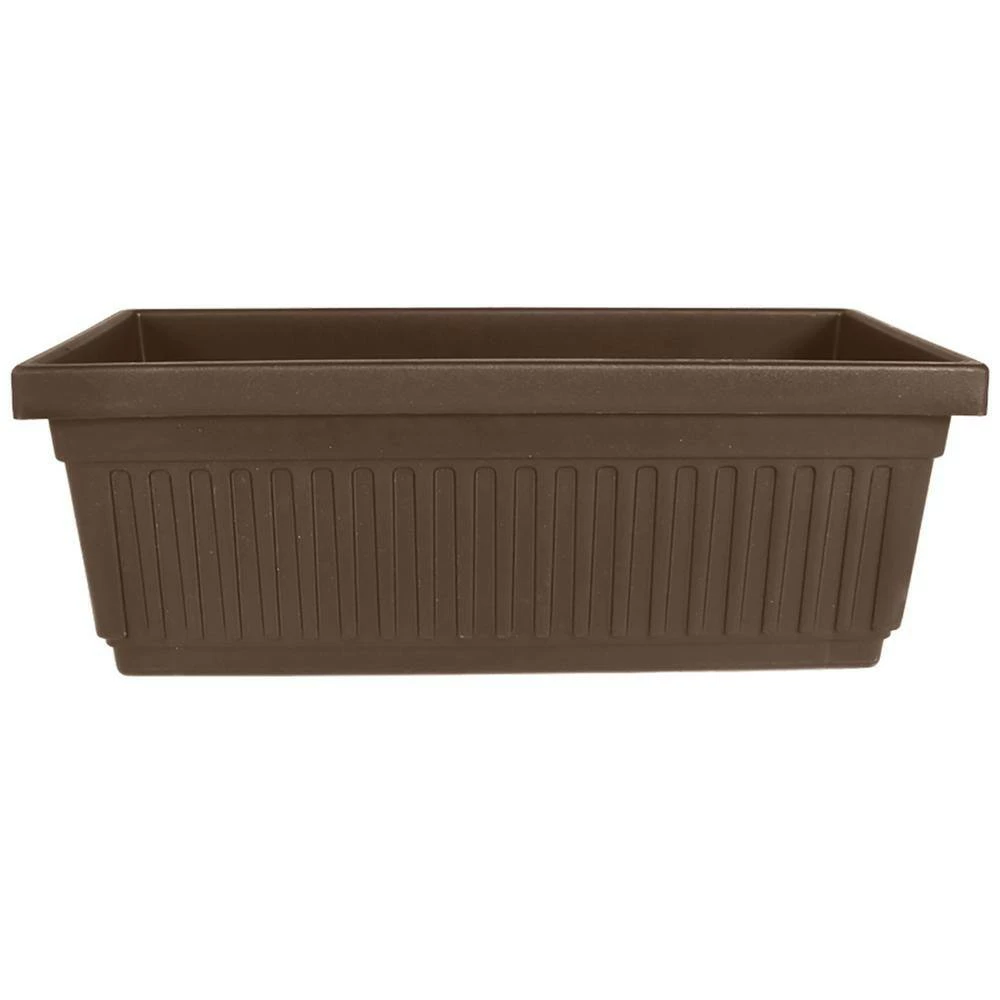 Outlet ⌛ THE HC COMPANIES 28.7 in. Chocolate Fluted Plastic Venetian Flower Box ⌛ - Image 2