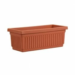 Budget ✔️ THE HC COMPANIES 30 in. Brown Fluted Plastic Venetian Garden Flower Window Box ✔️