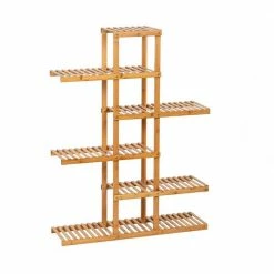 New 🥰 TIRAMISUBEST 38.5 in. L x 11 in. W x 52 in. H Indoor/Outdoor Brown Bamboo Plant Stand (6-Tier) 🎁