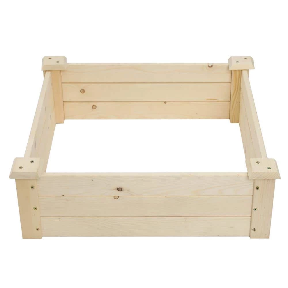 Coupon ๐งจ TIRAMISUBEST 24.02 in. x 24.02 in. x 7.87 in. Wood Planting Frame Ground Raised Planter Box ๐ฏ