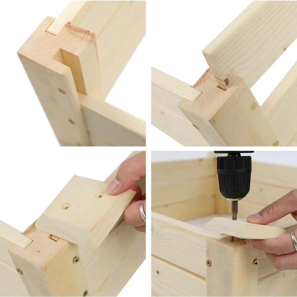 Coupon ๐งจ TIRAMISUBEST 24.02 in. x 24.02 in. x 7.87 in. Wood Planting Frame Ground Raised Planter Box ๐ฏ - Image 9