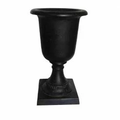 Budget ❤️ MPG 17-1/2 in. x 29 in. Cast Stone Fiberglass Italian Urn in Aged Charcoal ⭐
