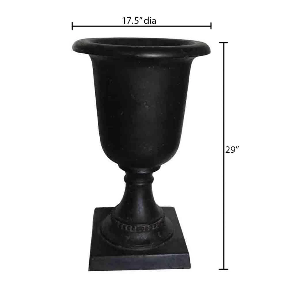 Budget โค๏ธ MPG 17-1/2 in. x 29 in. Cast Stone Fiberglass Italian Urn in Aged Charcoal โญ - Image 3