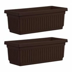 Buy π THEΒ HC COMPANIES 28.7 in. Plastic Venetian Flower Box, Chocolate (2-Pack) π