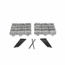 Outlet 💯 ProFlex Decorative Faux Stone 10 ft. x 2.7 in. Dark Gray Plastic No-Dig Landscape Edging Kit 😀