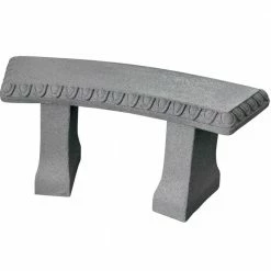 Promo ⌛ Emsco 16 in. H x 12 in. W x 34 in. L Granite Resin Garden Bench Statue 🎉