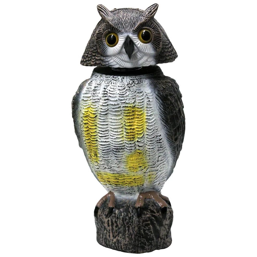 New 🎉 Emsco 17.25 in. Garden Owl Decoy Pest Repellant with Swivel Head 💯