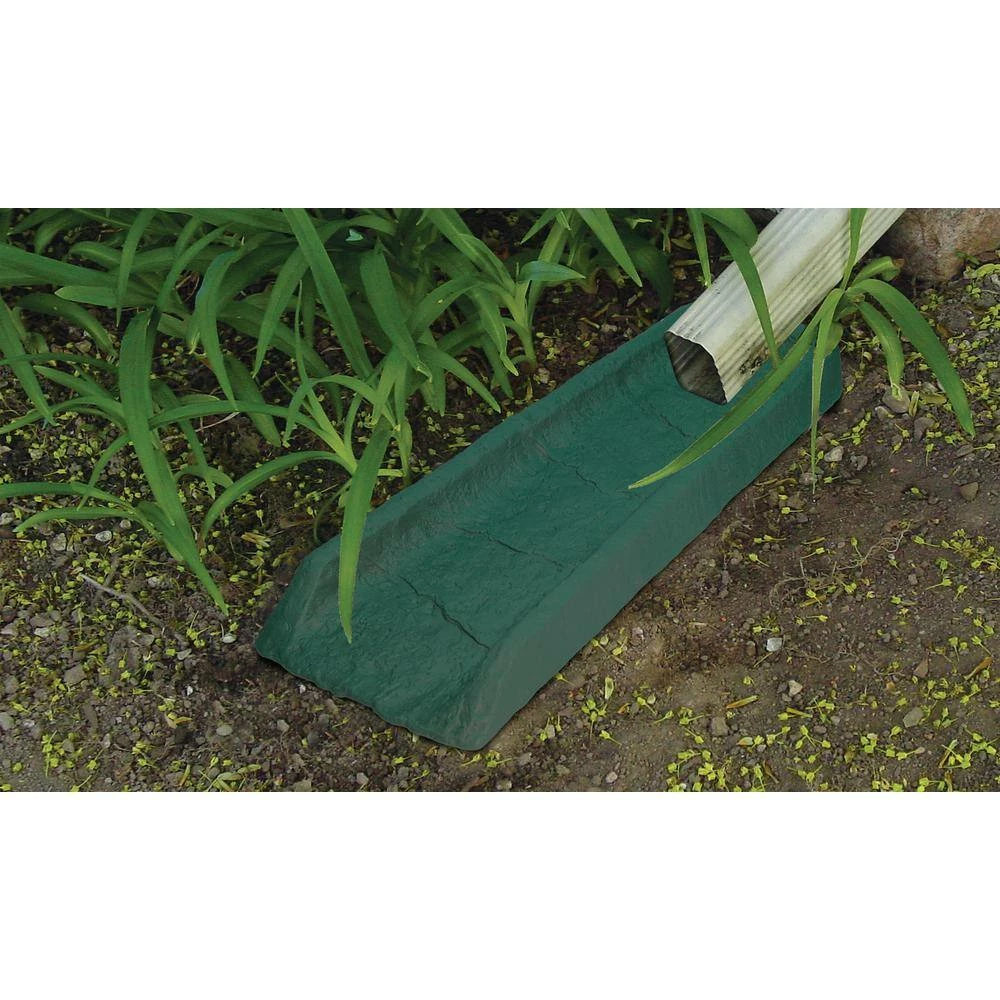 Brand new 👍 Emsco 24 in. Hunter Green Natural Stone Textured Decorative Downspout Rain Splash Block ⌛ - Image 2
