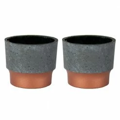 Top 10 🥰 THE HC COMPANIES 3 in. Sprite Succulent Planter Pot, Faux Concrete Copper (2-Pack) 👍