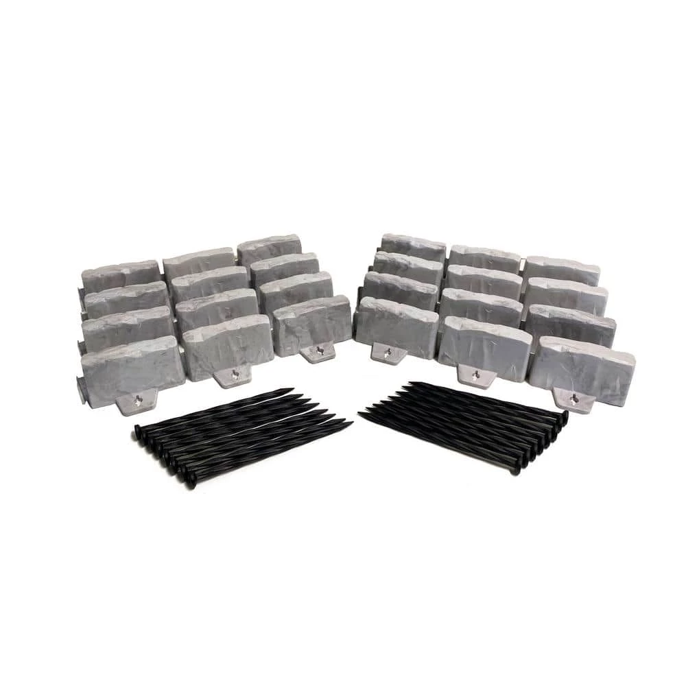 Flash Sale 👏 ProFlex Decorative Faux Stone 10 ft. x 2.7 in. Gray Plastic No-Dig Landscape Edging Kit ⭐