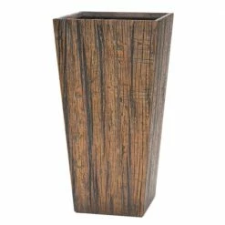 Cheap π MPG 14.5 in. Square Composite Tall Tapered Driftwood Planter in Medium Dark Brown π