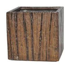 Best Sale 🔔 MPG 17.25 in. Square Composite Short Crucible Planter in Medium Dark Brown 🌟