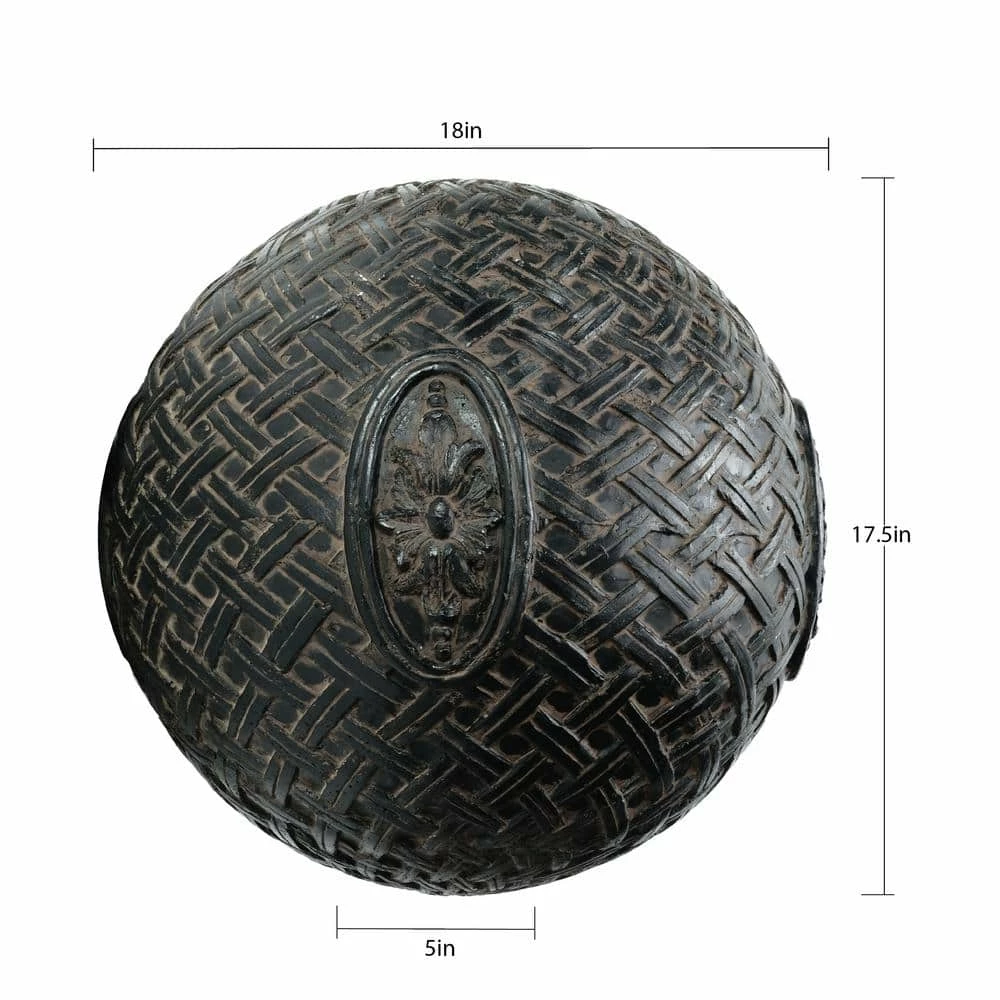 Best Pirce 😍 MPG 18 in. Dia, Cast Stone Lattice Garden Ball in Aged Charcoal Finish 👏 - Image 2