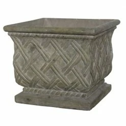 Best reviews of π MPG 17.75 in. Square Old Stone Cast Stone Lattice Planter π