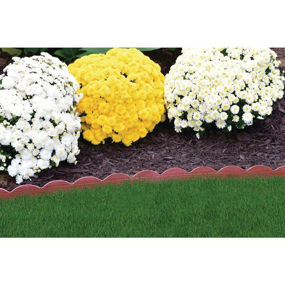 Promo ๐ ProFlex 20 ft. Red Scalloped Woodgrain Plastic No-Dig Edging Kit โจ - Image 2