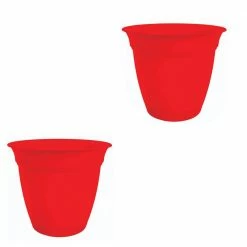 Top 10 🥰 THE HC COMPANIES HC Companies 10 in. Red Plastic Eclipse Planter with Attached Saucer (2-Pack) 🧨