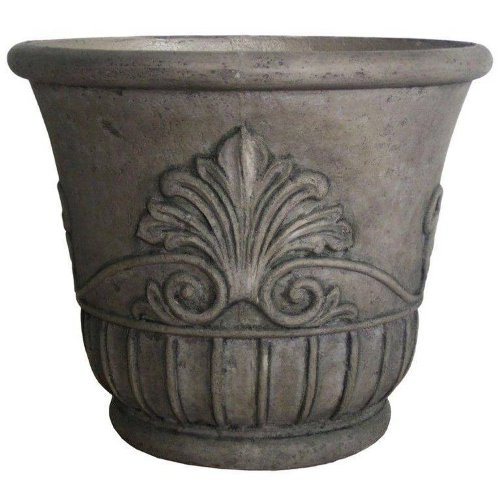 Buy ⭐ MPG 19 in. D Special Aged Granite Cast Stone Italian Leaf Pot 🤩