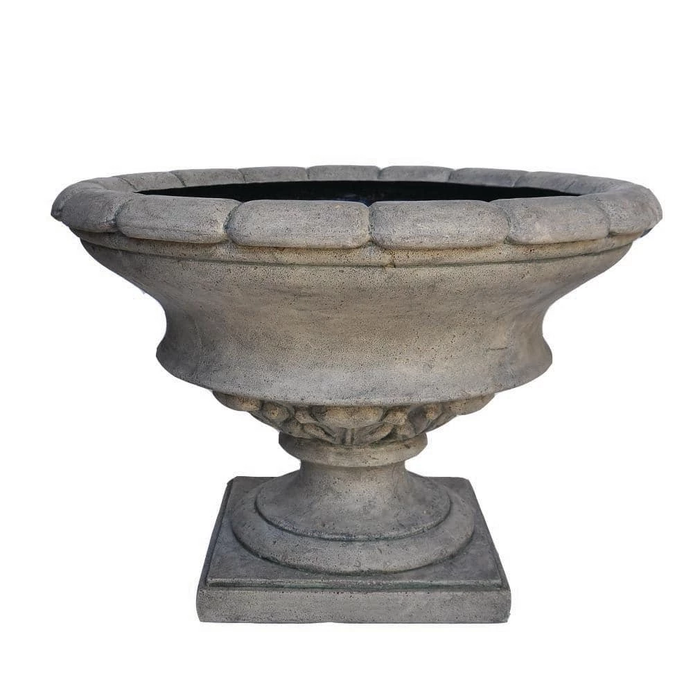 Coupon 🌟 MPG 17 in. H Granite Cast Stone Fiberglass Low Urn ✨