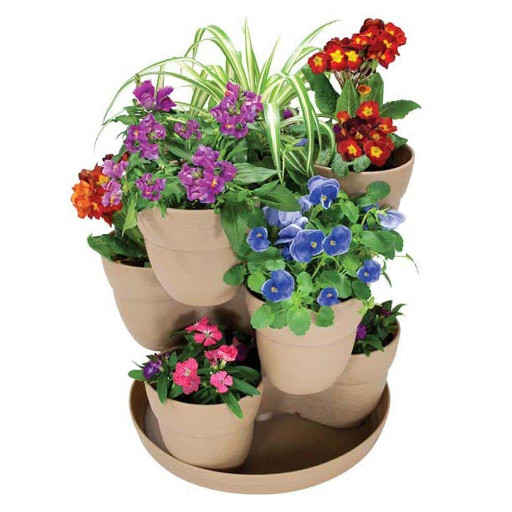 Top 10 ๐ Emsco 13 in. 3-Tier Resin Flower and Herb Vertical Gardening Planter in Sand ๐ฅ