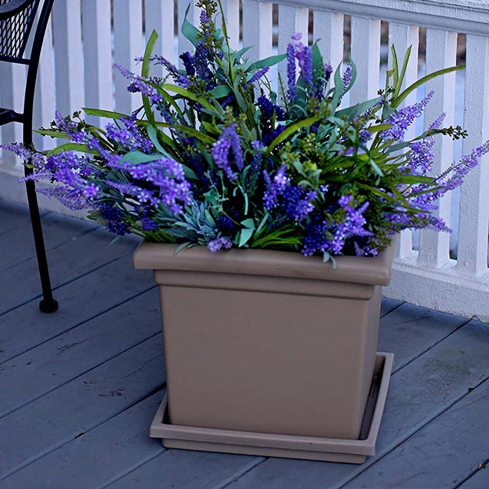 New π THEΒ HC COMPANIES 15.5 in. Tan Square Plastic Accent Planter (2-Pack) π - Image 3