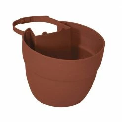 Cheap 🔔 Emsco 8.5 in. Resin Post Planter in Terra Cotta for Vertical Posts 👏