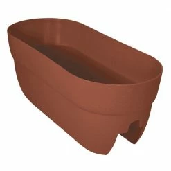 Coupon 💯 Emsco Bloomers Series 24 in. W x 12 in. H Terra Cotta Resin Deck and Porch Rail Planter 😉