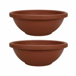 Buy 💯 THE HC COMPANIES 22 in. Terra Cotta Garden Bowl Plastic Planter Pot (2-Pack) ❤️