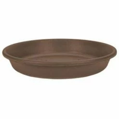 Best Sale 👏 THE HC COMPANIES 21 in. Classic Plastic Round Plant Flower Pot Deep Saucer, Chocolate 🛒