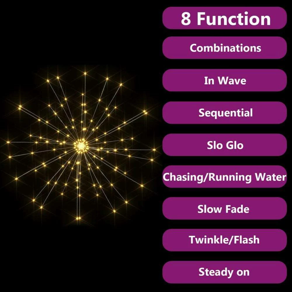 Deals 🥰 TIRAMISUBEST 2-piece Indoor/Outdoor Firework Warm White LED Lights for 🎄 Christmas and Garden Decor ✔️ - Image 7